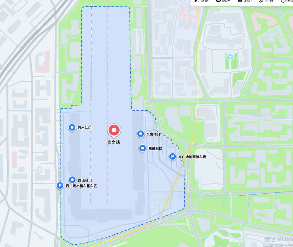 青岛站高德地图截图